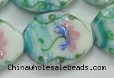 CLG800 15.5 inches 22*28mm oval lampwork glass beads wholesale