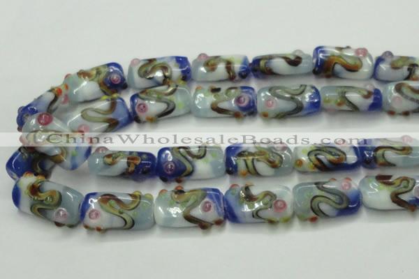 CLG806 15 inches 14*24mm rectangle lampwork glass beads wholesale