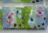 CLG811 15.5 inches 20*20mm square lampwork glass beads wholesale