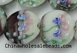CLG820 15.5 inches 20mm flat round lampwork glass beads wholesale
