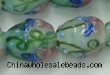 CLG826 15.5 inches 14*18mm pear lampwork glass beads wholesale