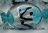 CLG859 15.5 inches 24*30mm oval lampwork glass beads wholesale