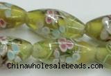 CLG868 15.5 inches 10*20mm rice lampwork glass beads wholesale