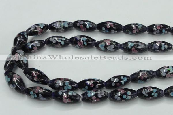 CLG872 15.5 inches 10*20mm rice lampwork glass beads wholesale