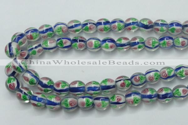 CLG875 15.5 inches 12mm round lampwork glass beads wholesale