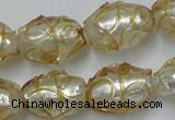 CLG881 2PCS 16 inches 12*18mm oval lampwork glass beads wholesale