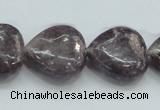 CLI03 15.5 inches 20*20mm heart natural lilac jasper beads wholesale