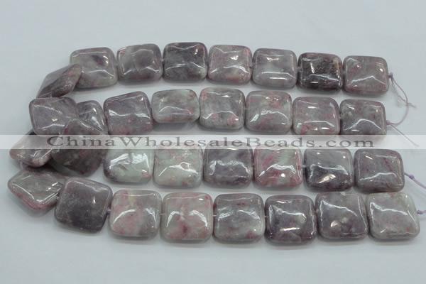 CLI63 15.5 inches 25*25mm square natural lilac jasper beads wholesale