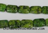 CLJ280 15.5 inches 10*14mm rectangle dyed sesame jasper beads wholesale