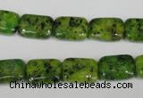 CLJ280 15.5 inches 10*14mm rectangle dyed sesame jasper beads wholesale