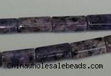 CLJ303 15.5 inches 8*16mm flat tube dyed sesame jasper beads wholesale