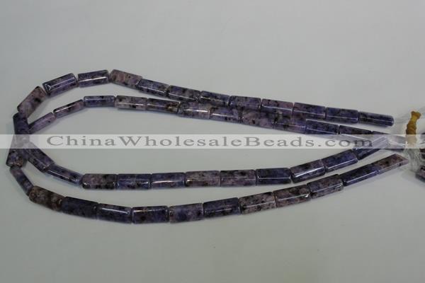 CLJ303 15.5 inches 8*16mm flat tube dyed sesame jasper beads wholesale