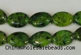 CLJ318 15.5 inches 10*14mm oval dyed sesame jasper beads wholesale