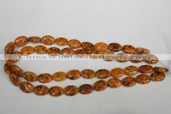 CLJ322 15.5 inches 13*18mm oval dyed sesame jasper beads wholesale