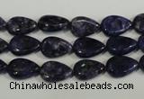 CLJ332 15.5 inches 8*12mm flat teardrop dyed sesame jasper beads
