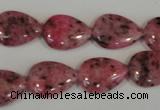 CLJ337 15.5 inches 13*18mm flat teardrop dyed sesame jasper beads