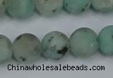 CLJ414 15.5 inches 12mm round matte sesame jasper beads wholesale