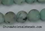 CLJ415 15.5 inches 14mm round matte sesame jasper beads wholesale