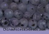 CLJ422 15.5 inches 8mm faceted round sesame jasper beads