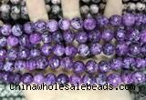 CLJ571 15 inches 10mm faceted 

round sesame jasper beads