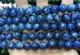 CLJ573 15 inches 10mm faceted round sesame jasper beads