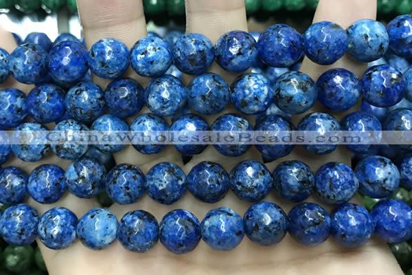 CLJ573 15 inches 10mm faceted round sesame jasper beads