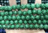 CLJ575 15 inches 10mm faceted round sesame jasper beads