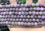 CLJ586 15 inches 8mm round matte sesame jasper beads