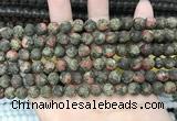 CLJ596 15 inches 8mm round matte sesame jasper beads