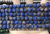CLJ597 15 inches 8mm round matte sesame jasper beads