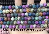 CLJ600 15 inches 8mm round matte sesame jasper beads