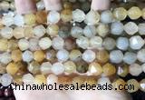 CLJ624 15 inches 8mm faceted nuggets sesame jasper beads