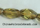 CLQ06 15.5 inches faceted rice natural lemon quartz beads