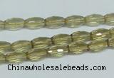 CLQ09 15.5 inches 8*16mm faceted rice natural lemon quartz beads