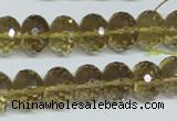 CLQ15 15.5 inches 8*12mm faceted rondelle natural lemon quartz beads