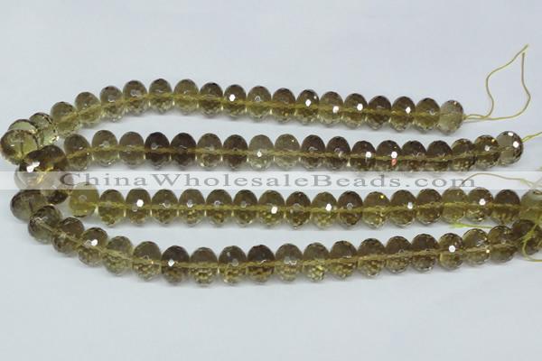 CLQ15 15.5 inches 8*12mm faceted rondelle natural lemon quartz beads