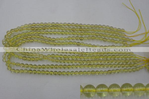 CLQ151 15.5 inches 6mm round natural lemon quartz beads wholesale