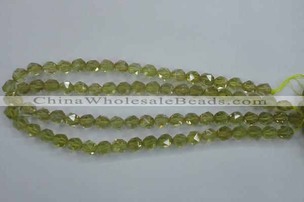 CLQ303 15.5 inches 10mm faceted nuggets lemon quartz beads