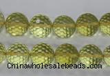 CLQ57 15.5 inches 10mm faceted round natural lemon quartz beads