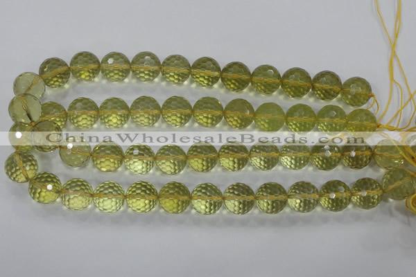 CLQ57 15.5 inches 10mm faceted round natural lemon quartz beads