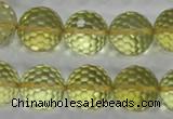 CLQ59 15.5 inches 14mm faceted round natural lemon quartz beads