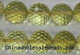 CLQ60 15.5 inches 16mm faceted round natural lemon quartz beads