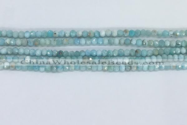 CLR108 15.5 inches 2*3mm faceted rondelle natural larimar beads