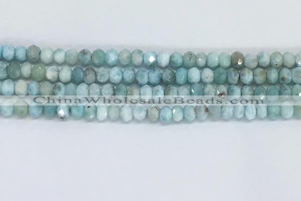 CLR110 15.5 inches 3*5mm faceted rondelle natural larimar beads