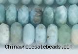 CLR111 15.5 inches 4*6mm faceted rondelle natural larimar beads