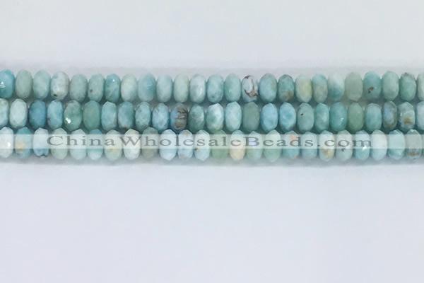 CLR111 15.5 inches 4*6mm faceted rondelle natural larimar beads