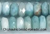 CLR112 15.5 inches 4*7mm faceted rondelle natural larimar beads