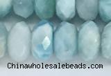 CLR114 15.5 inches 5*9mm faceted rondelle natural larimar beads