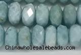 CLR140 15.5 inches 4*8mm faceted rondelle natural larimar beads