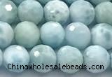 CLR154 15 inches 7mm faceted round larimar gemstone beads